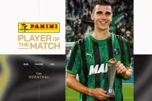 禁区乱战扳平比分！意甲官方：奥登塔尔当选AC米兰vs萨索洛MVP